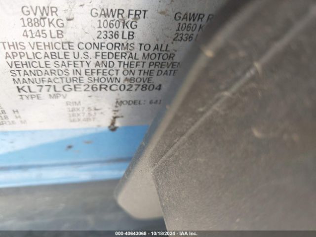 KL77LGE26RC027804 Chevrolet Trax Fwd 1rs