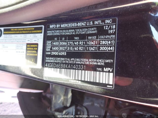 4JGED6EB8KA140331 Mercedes-Benz Amg Gle 43 Coupe 4matic