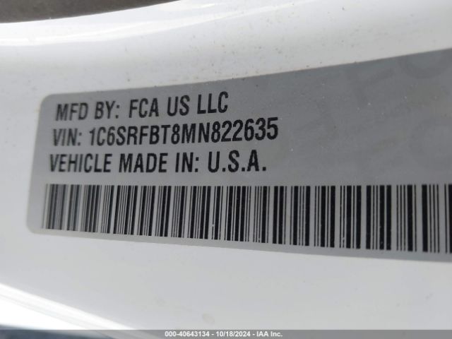 1C6SRFBT8MN822635 RAM 1500 Big Horn  4x4 6'4 Box