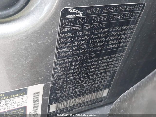 2018 JAGUAR F-PACE SADCM2FV2JA271738 Photo 8