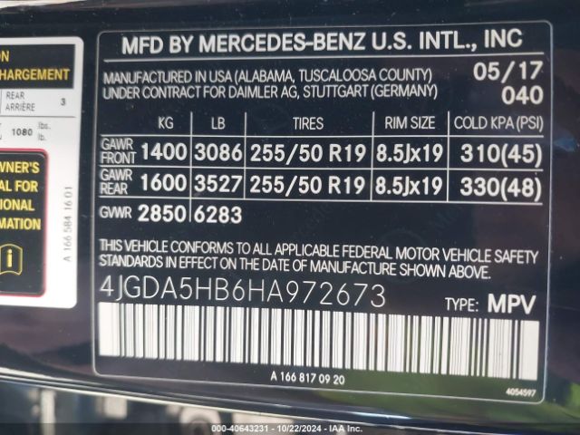 4JGDA5HB6HA972673 Mercedes-Benz Gle 350 4matic