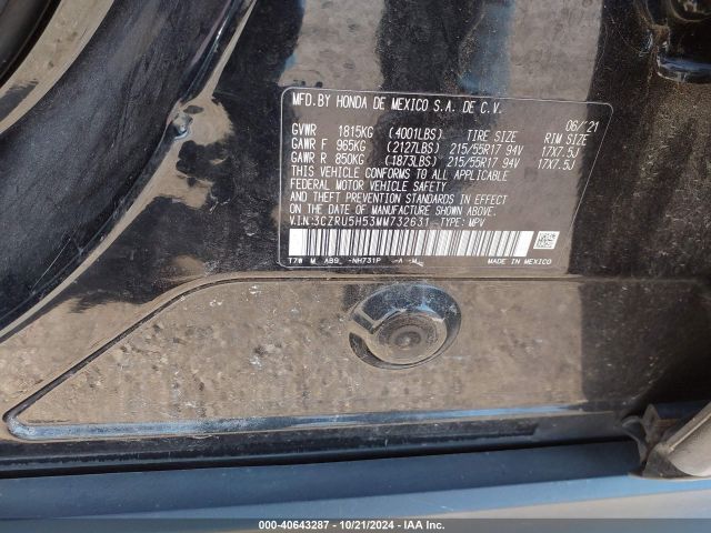 3CZRU5H53MM732631 Honda Hr-v 2wd Ex
