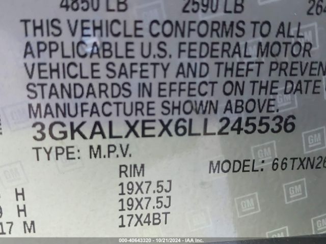3GKALXEX6LL245536 GMC Terrain Awd Denali