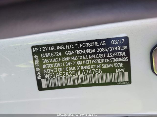 WP1AE2A25HLA74766 Porsche Cayenne E-hybrid S Platinum Edition