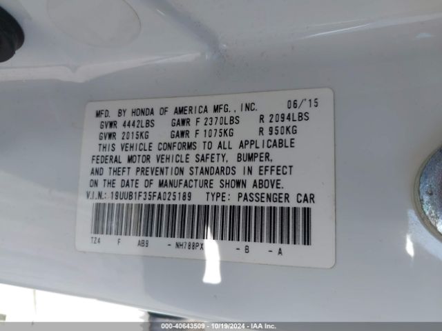 19UUB1F35FA025189 Acura TLX