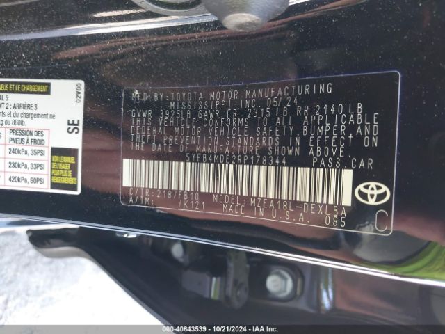 5YFB4MDE2RP178344 Toyota COROLLA LE