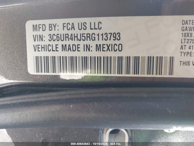 RAM 2500 Tradesman  4x2 8' Box 2024 3C6UR4HJ5RG113793 Image 9