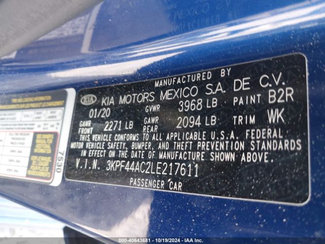 3KPF44AC2LE217611 KIA FORTE GT