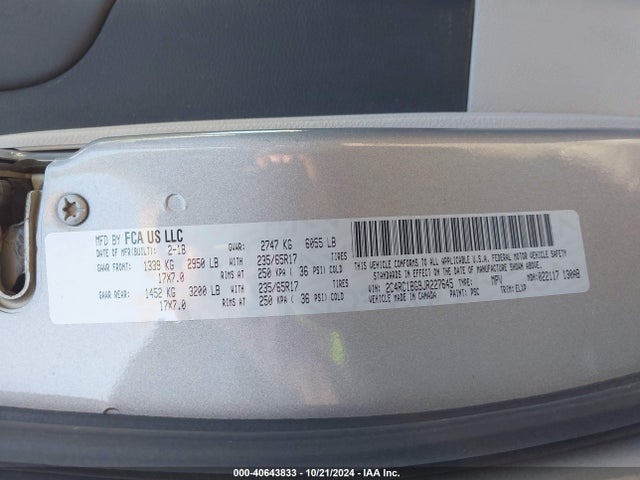 Chrysler Pacifica Touring L 2018 2C4RC1BG9JR227645 Image 9