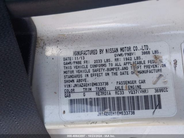 JN1AZ4EH1EM633738 Nissan 370z Touring