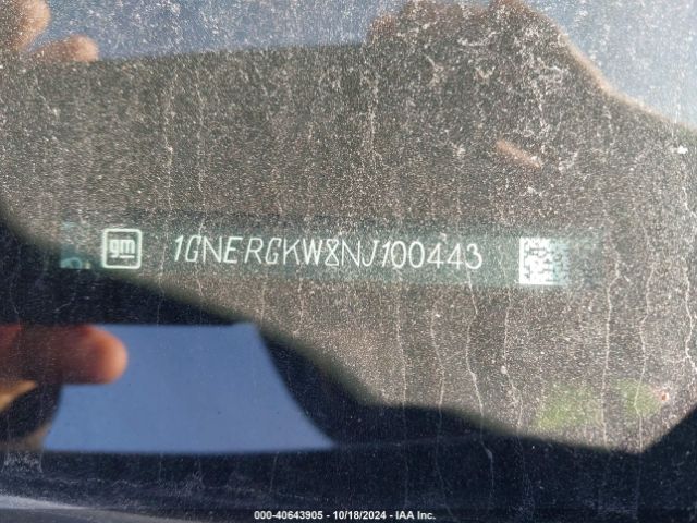 1GNERGKW8NJ100443 Chevrolet Traverse Fwd Lt Cloth