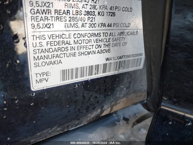WA1LXAF73MD029360 Audi Q7 Premium Plus 55 Tfsi Quattro Tiptronic
