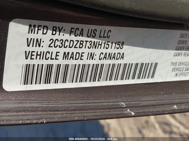 2C3CDZBT3NH151158 Dodge Challenger R/t