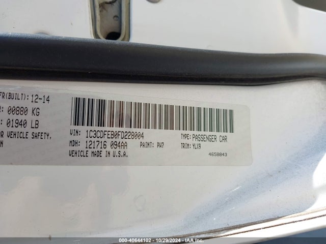 1C3CDFEB0FD228004 Dodge DART GT