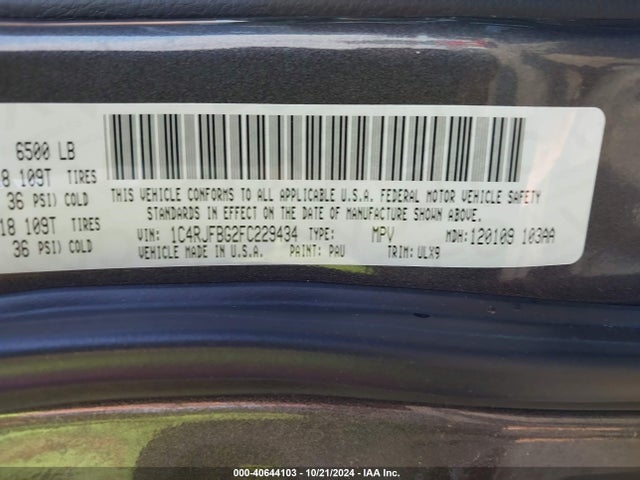 Jeep Grand Cherokee Limited 2015 1C4RJFBG2FC229434 Image 9