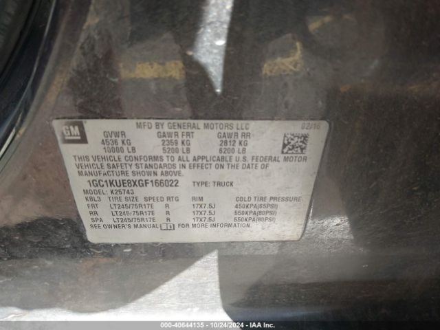1GC1KUE8XGF166022 Chevrolet Silverado 2500hd Wt
