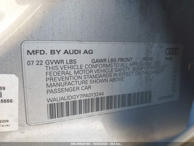 WAUAUDGY7PA013244 Audi A3 Premium 40 Tfsi Front-wheel Drive S Tronic