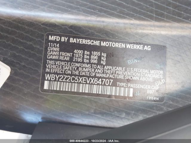 WBY2Z2C5XEVX64707 BMW I8