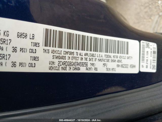 2C4RDGBGXER459256 Dodge Grand Caravan Se 30th Anniversary