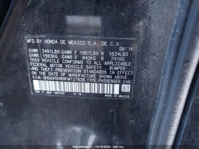 3HGGK5H89FM727838 Honda Fit Ex/ex-l