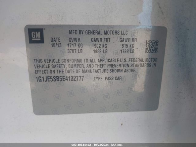 1G1JE5SB5E4132777 Chevrolet Sonic Ltz Auto