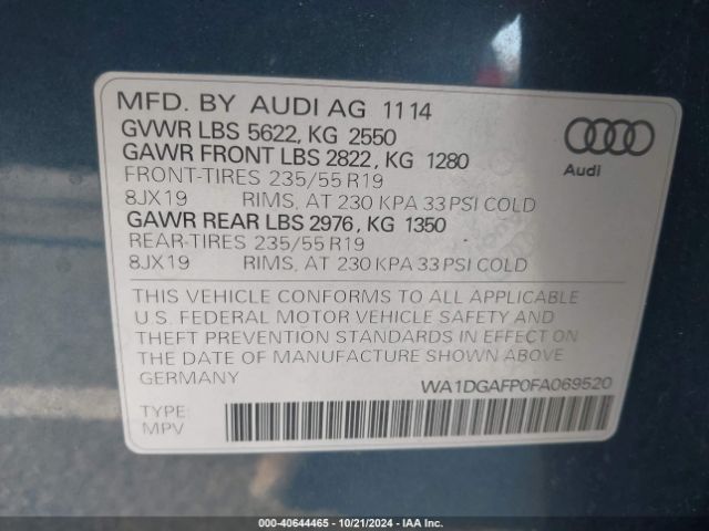 WA1DGAFP0FA069520 Audi Q5 3.0t Premium Plus