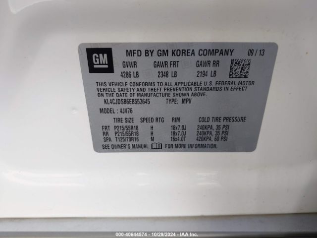 KL4CJDSB6EB553645 Buick Encore Premium