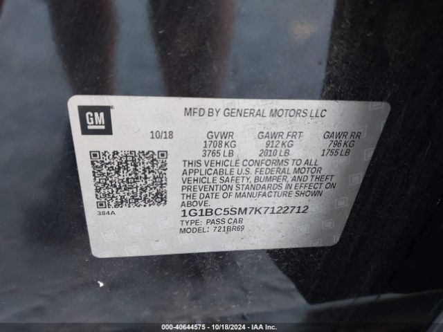 1G1BC5SM7K7122712 Chevrolet CRUZE LS