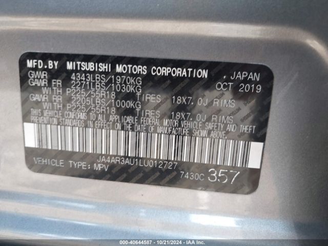 2020 MITSUBISHI OUTLANDER SPORT JA4AR3AU1LU012727 Photo 8