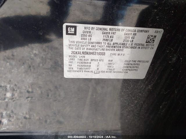 2GKALNEK8H6319303 GMC Terrain Sle-2