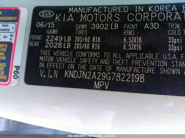KIA Soul 2016 KNDJN2A29G7822198 Image 9