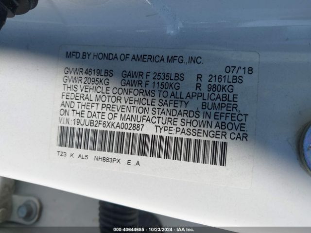 19UUB2F6XKA002887 Acura Tlx Tech   A-spec Pkgs