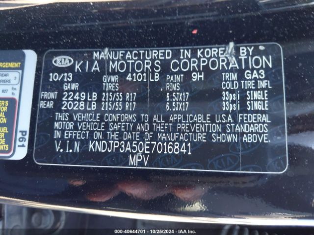 KNDJP3A50E7016841 KIA SOUL +