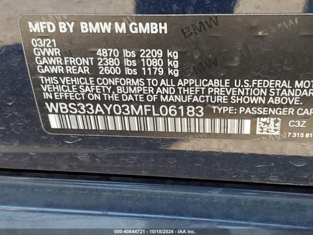 WBS33AY03MFL06183 BMW M3 Competition
