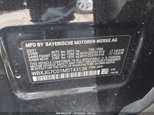 WBXJG7C01M5T43139 BMW X1 Sdrive28i