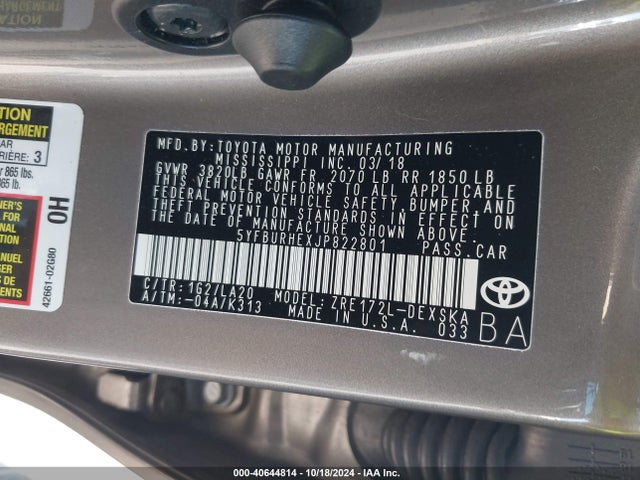 Toyota Corolla Se/xse 2018 5YFBURHEXJP822801 Image 9
