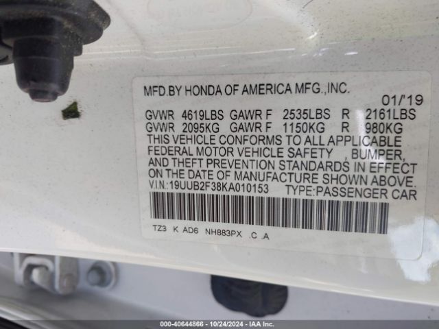 19UUB2F38KA010153 Acura Tlx Standard