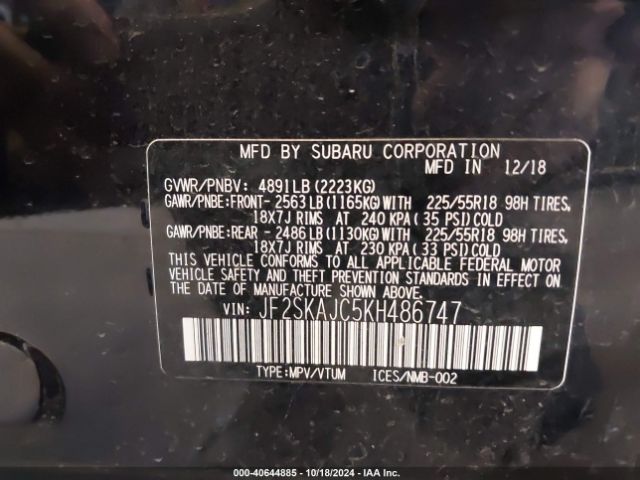 JF2SKAJC5KH486747 Subaru Forester Sport