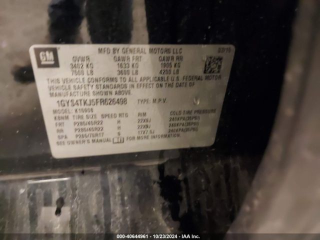 1GYS4TKJ5FR626498 Cadillac Escalade Esv Premium