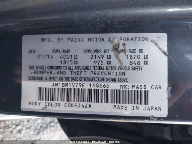 JM1BM1V79E1168665 Mazda Mazda3 I Touring