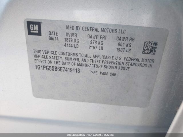 1G1PG5SB6E7419113 Chevrolet CRUZE LTZ