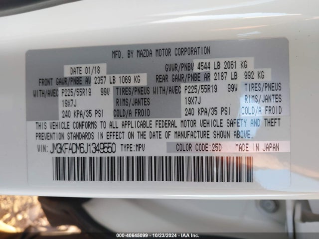 Mazda Cx-5 Grand Touring 2018 JM3KFADM6J1349550 Image 9