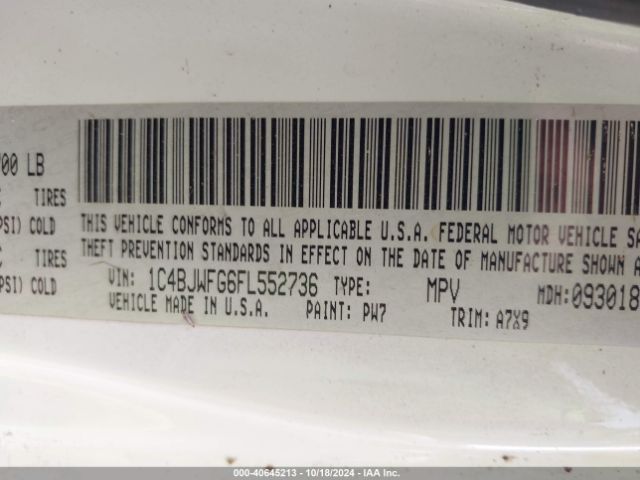 1C4BJWFG6FL552736 Jeep Wrangler Unlimited Rubicon