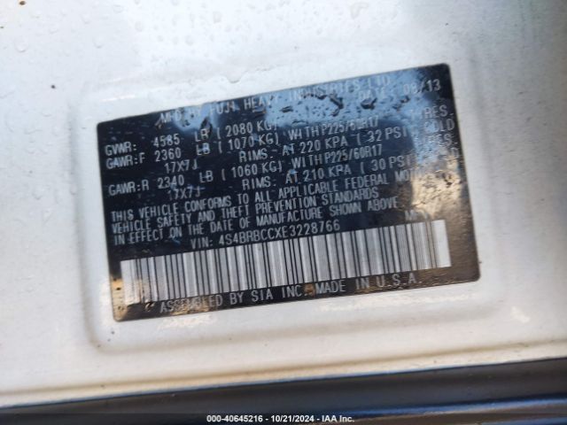 4S4BRBCCXE3228766 Subaru Outback 2.5i Premium