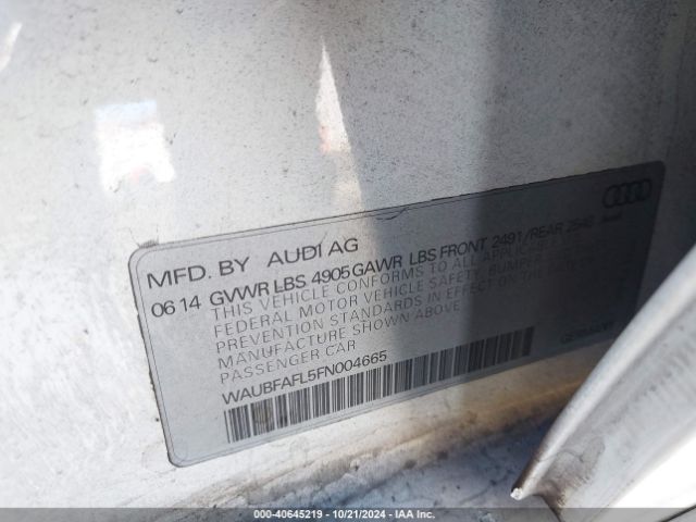 WAUBFAFL5FN004665 Audi A4 2.0t Premium