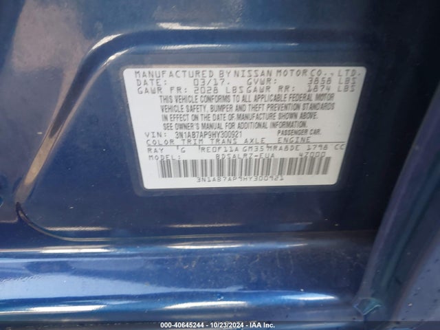 Nissan SENTRA SR 2017 3N1AB7AP9HY300921 Image 9