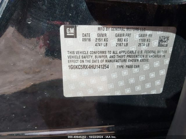 1G6KC5RX4HU141254 Cadillac CT6 LUXURY