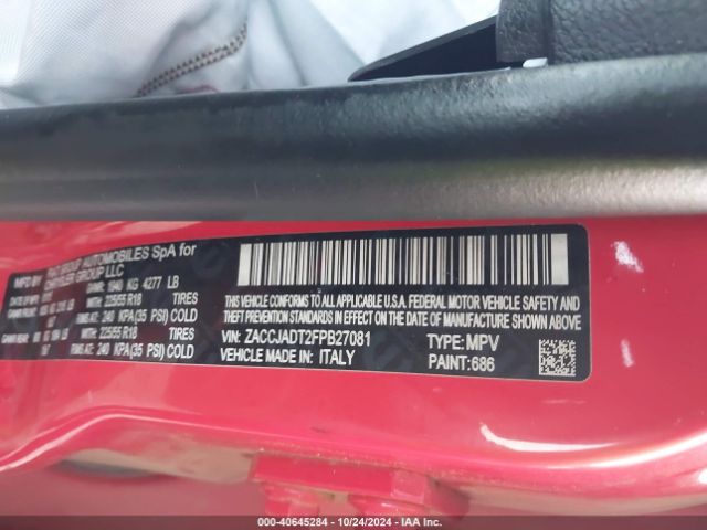 ZACCJADT2FPB27081 Jeep Renegade Limited