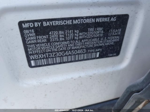 WBXHT3Z30G4A50463 BMW X1 Xdrive28i