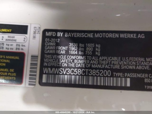 2012 MINI COOPER S WMWSV3C58CT385200 Photo 8